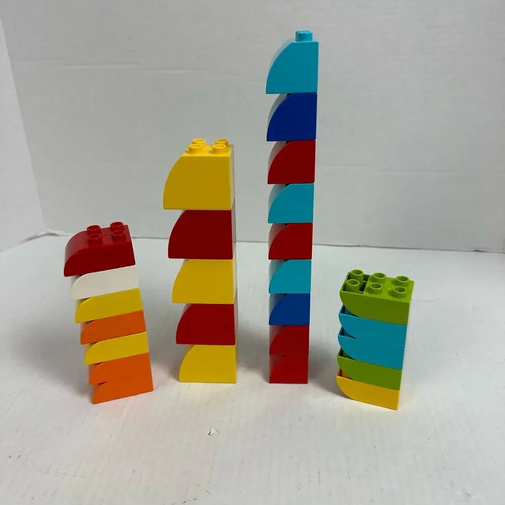 Duplos Lot of 26 Curved Top Slope Blocks Bricks Assorted Sizes Colors